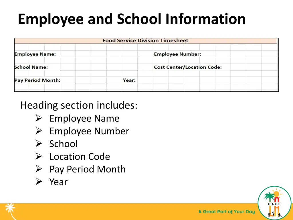 employee and school information