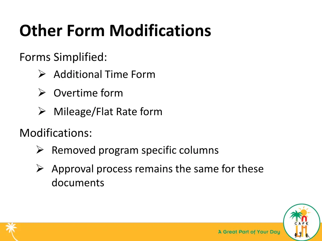 other form modifications