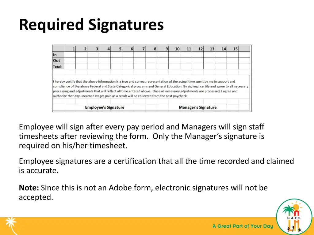 required signatures