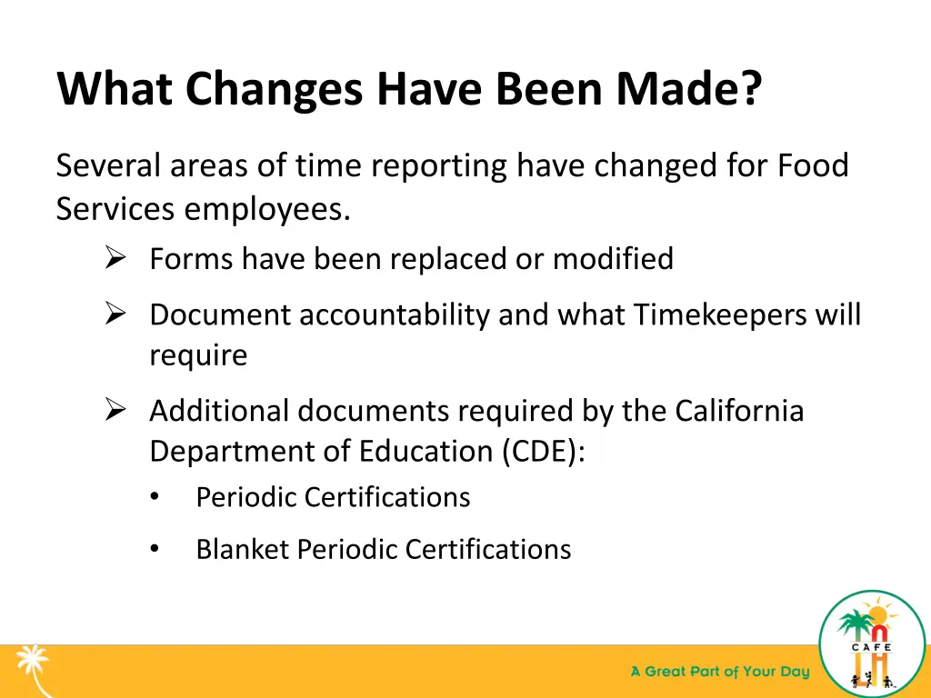 what changes have been made