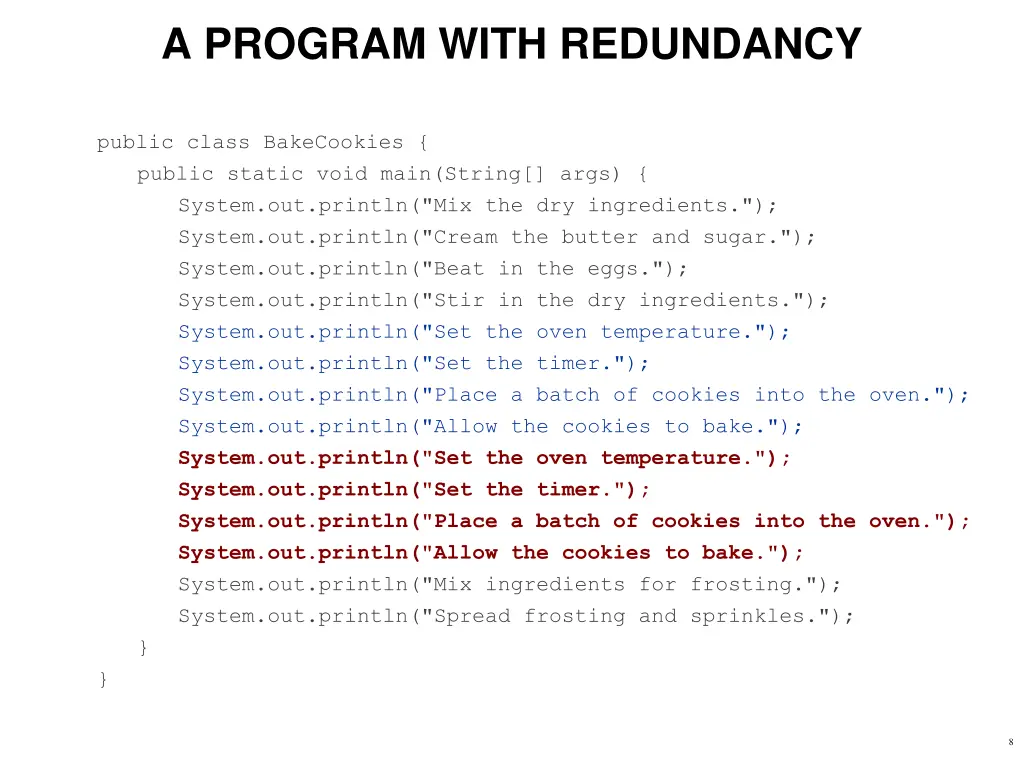 a program with redundancy