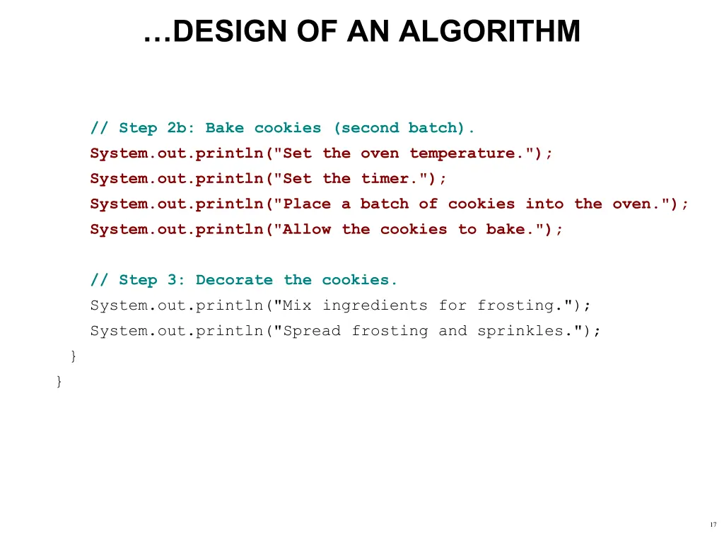 design of an algorithm 1