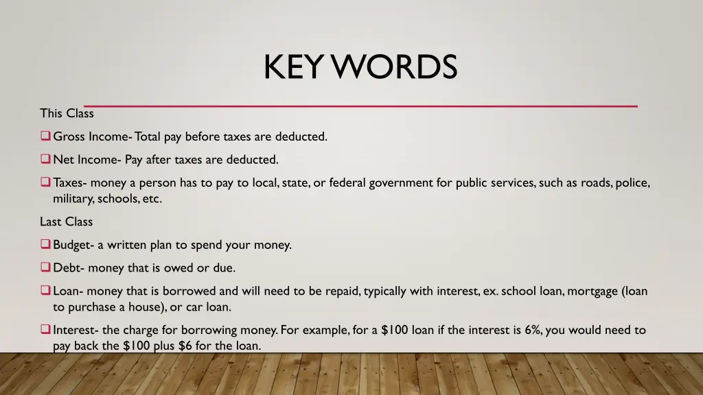 key words