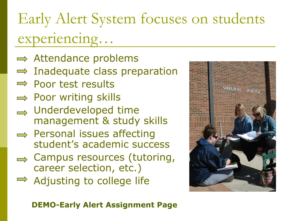 early alert system focuses on students