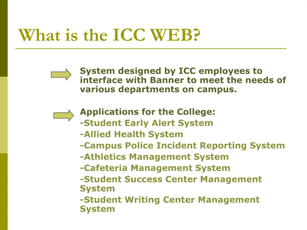 what is the icc web