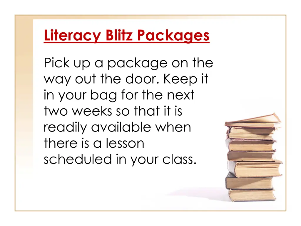 literacy blitz packages