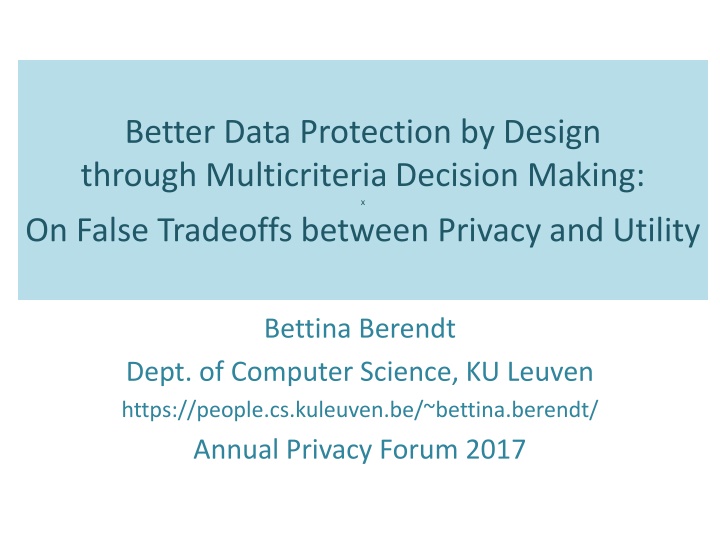 better data protection by design through