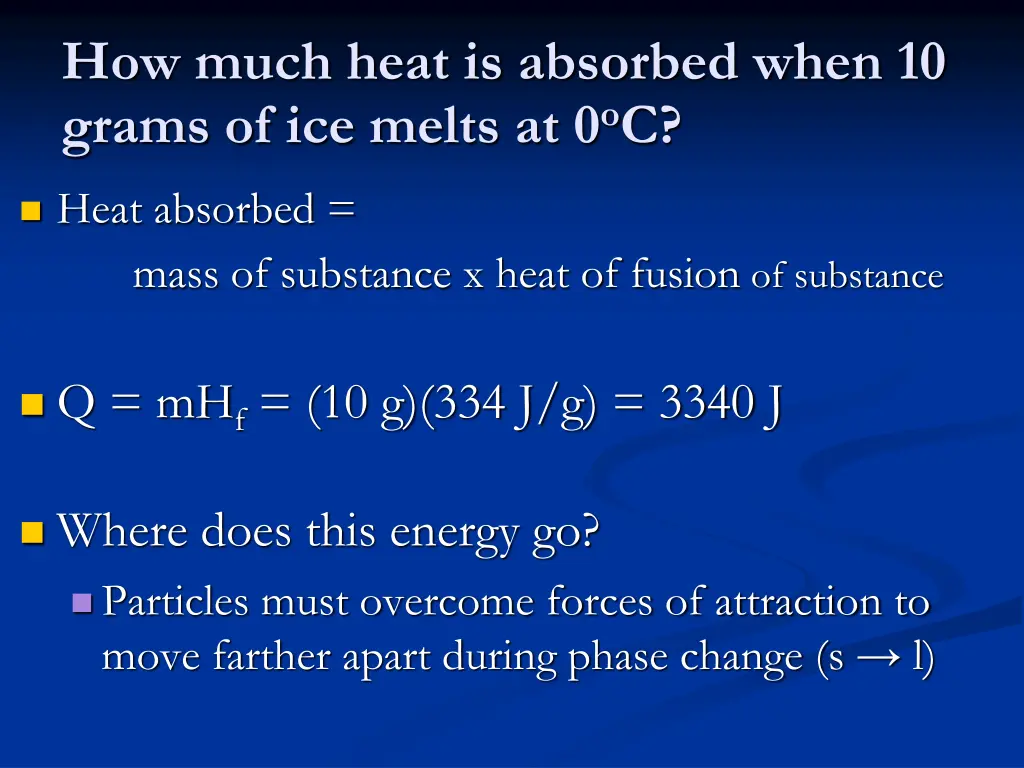 how much heat is absorbed when 10 grams