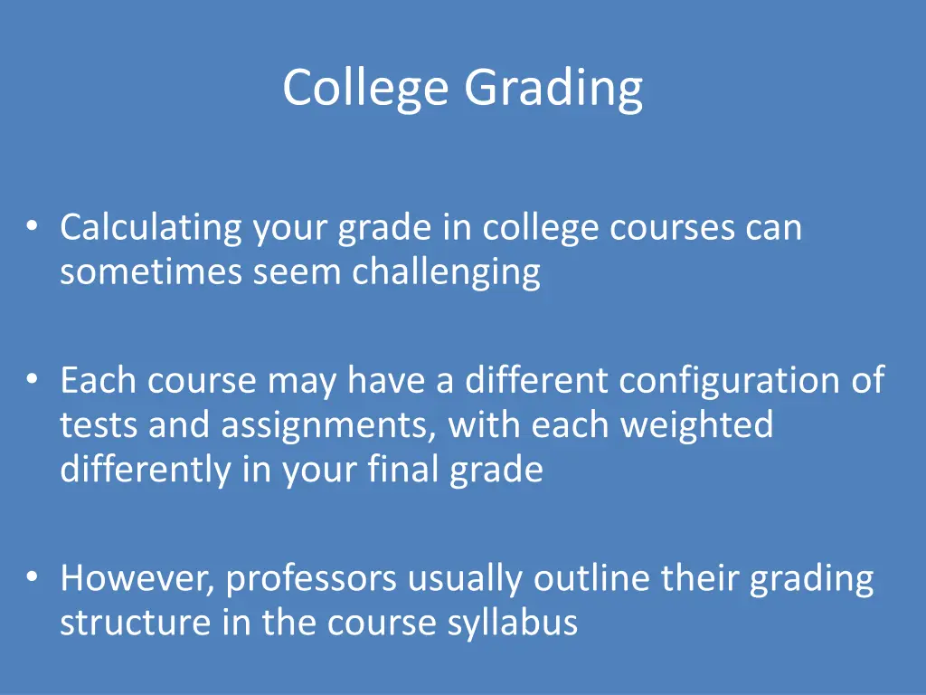 college grading