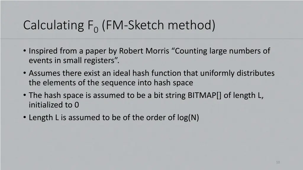 calculating f 0 fm sketch method