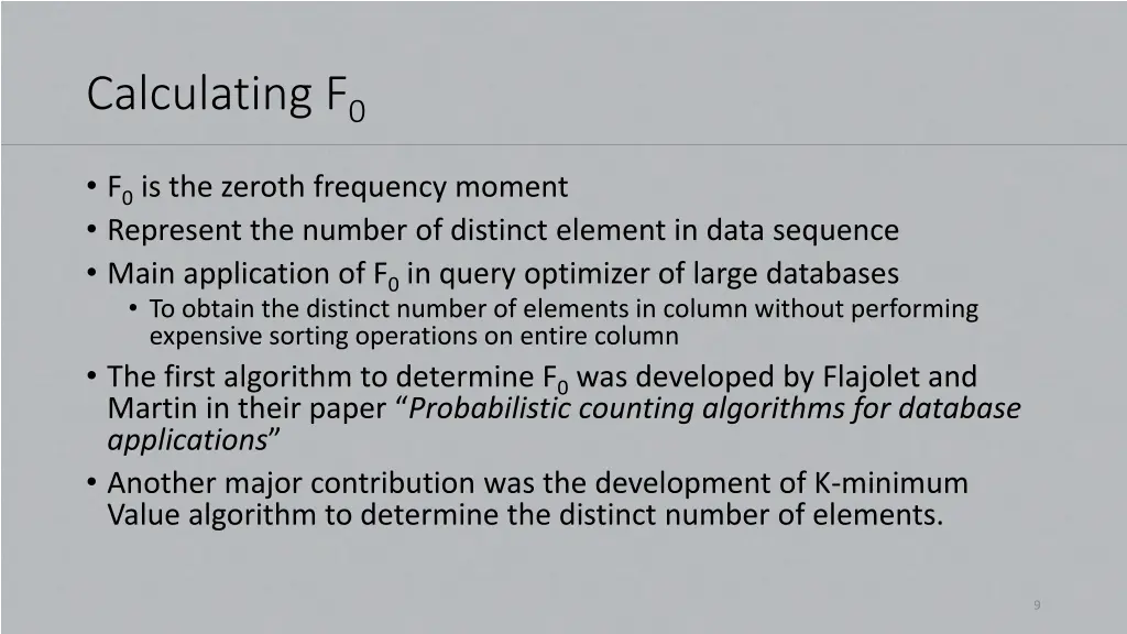 calculating f 0