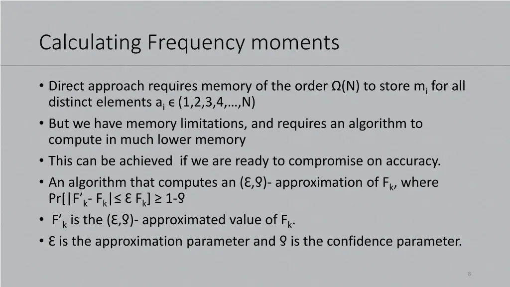 calculating frequency moments