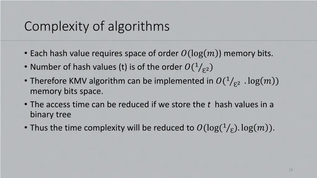 complexity of algorithms