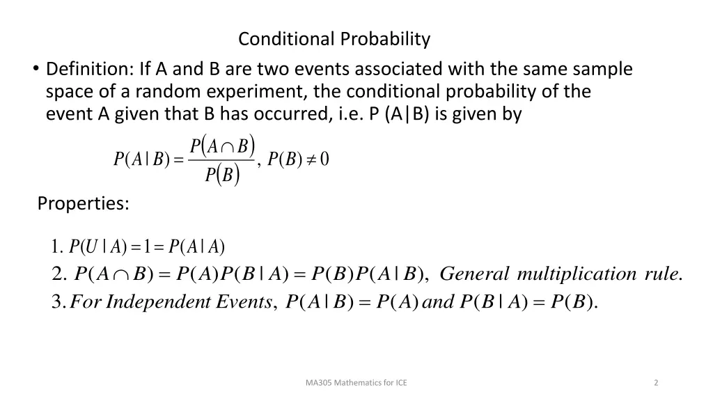 conditional probability