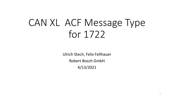 can xl acf message type for 1722