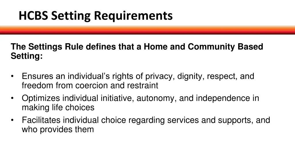 hcbs setting requirements 2