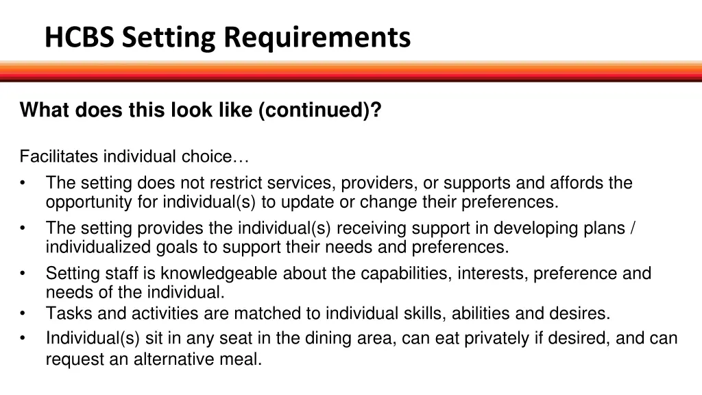 hcbs setting requirements 5