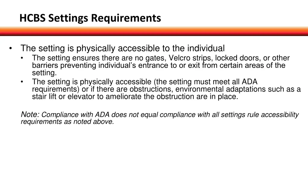 hcbs settings requirements