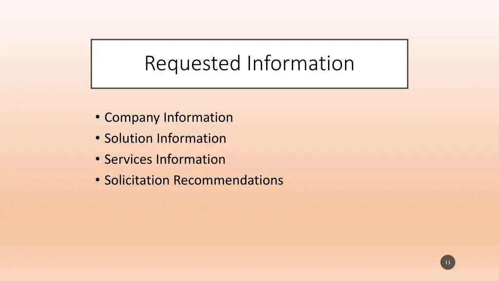 requested information
