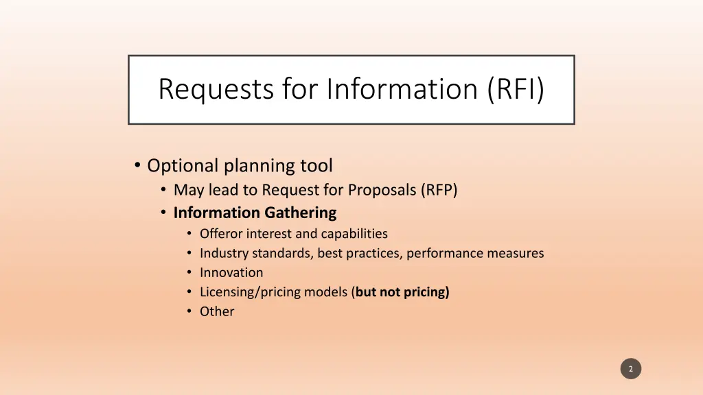 requests for information rfi
