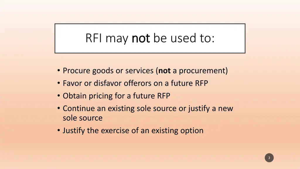 rfi may not