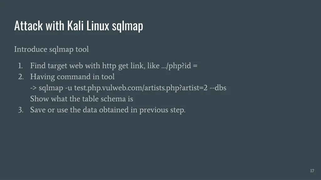 attack with kali linux sqlmap 1