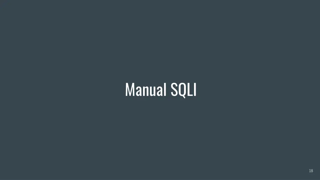 manual sqli