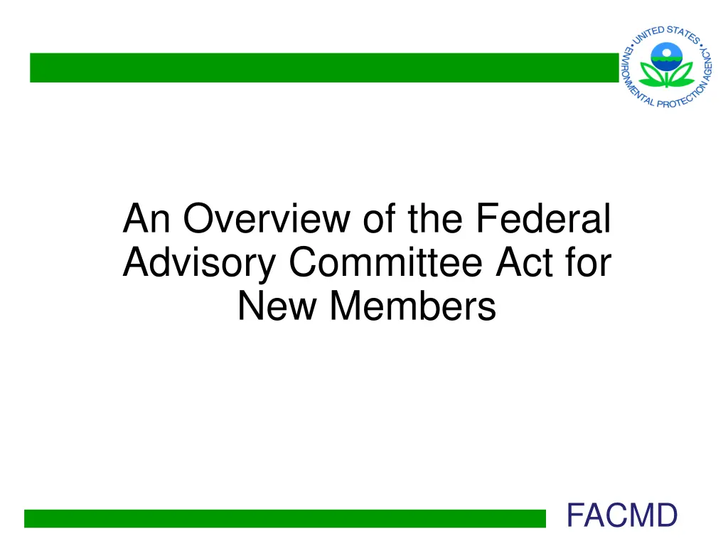 an overview of the federal advisory committee
