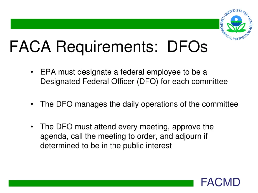 faca requirements dfos