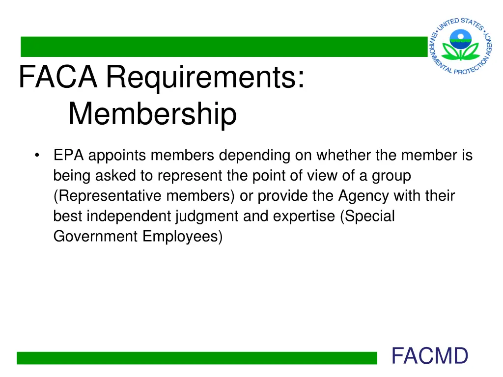 faca requirements membership