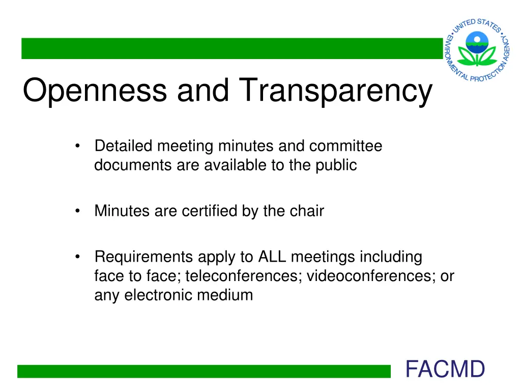 openness and transparency
