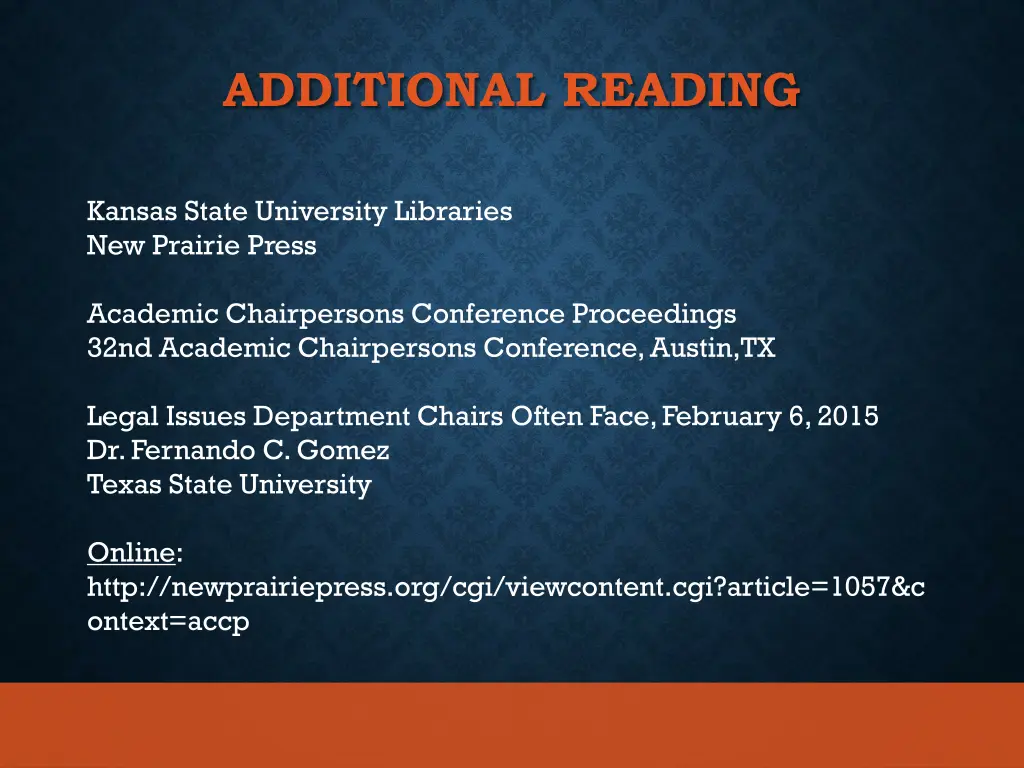 additional reading