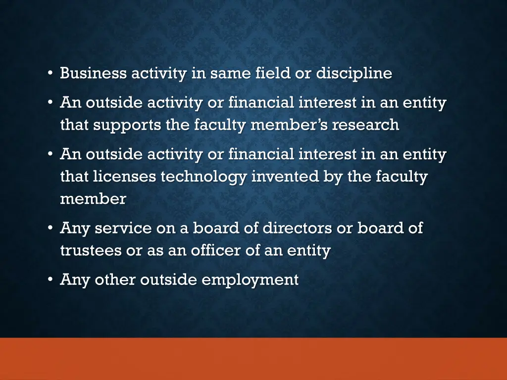 business activity in same field or discipline
