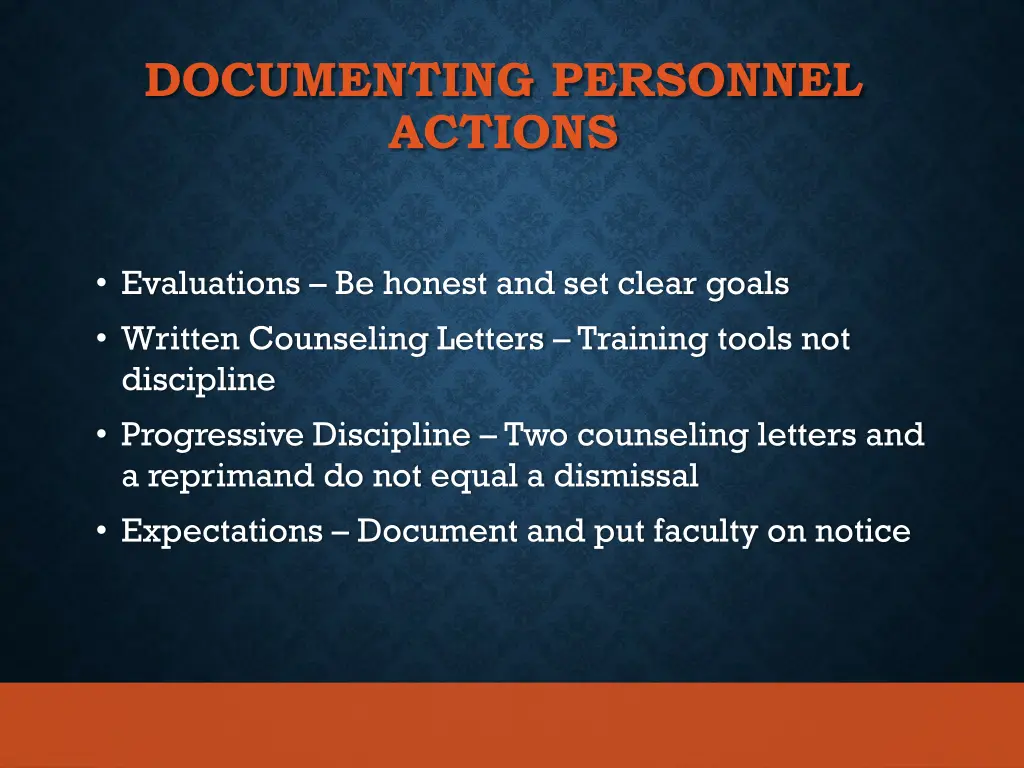 documenting personnel actions