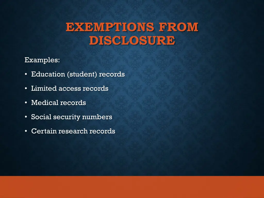 exemptions from disclosure