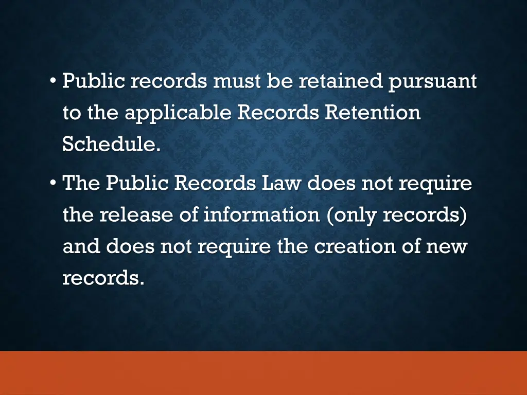 public records must be retained pursuant