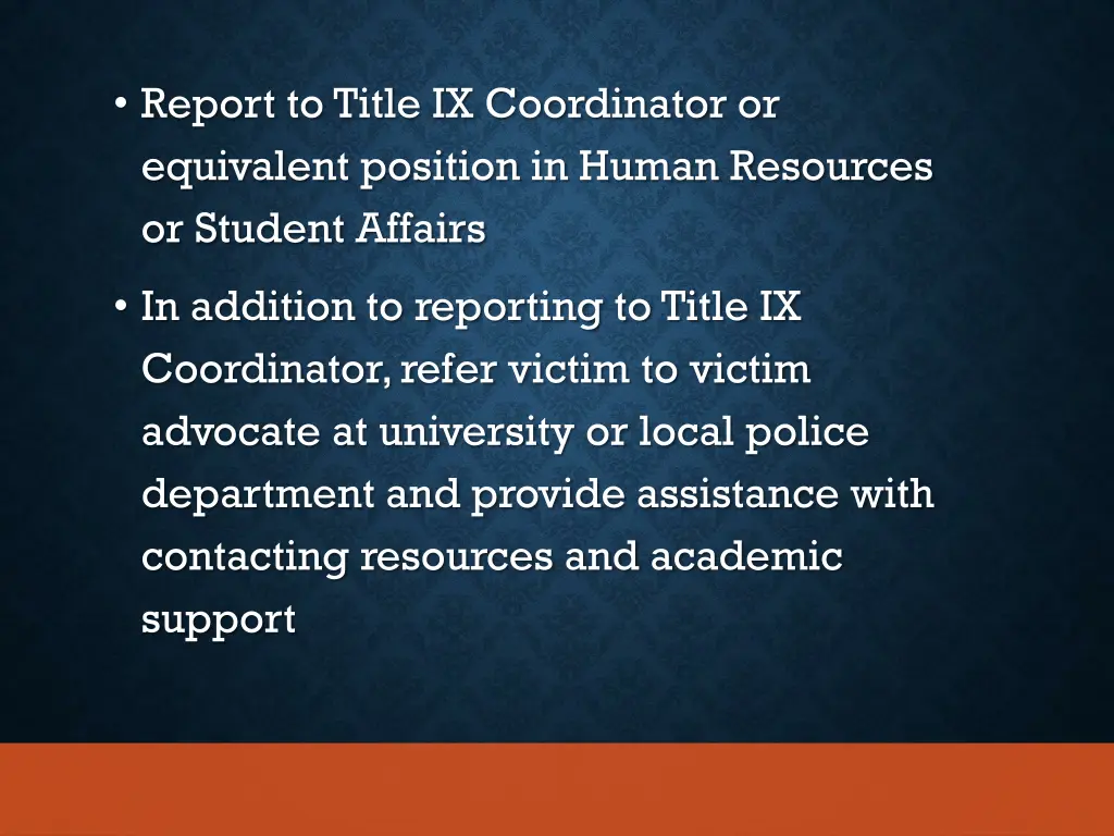 report to title ix coordinator or equivalent