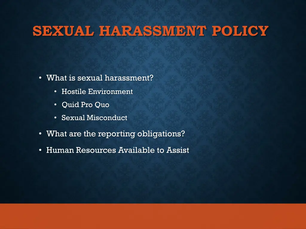sexual harassment policy