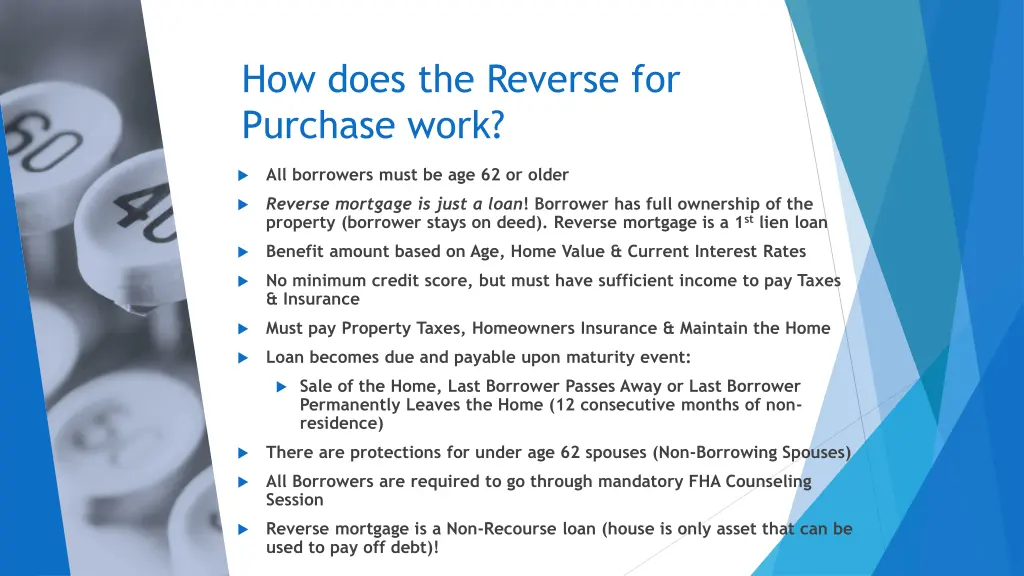 how does the reverse for purchase work