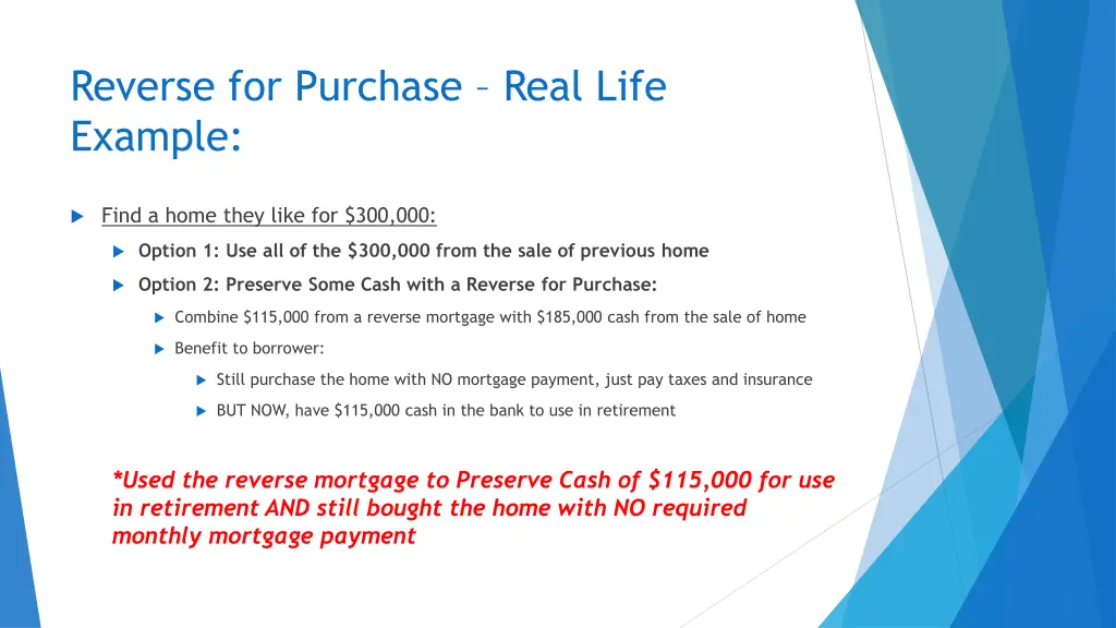 reverse for purchase real life example 1