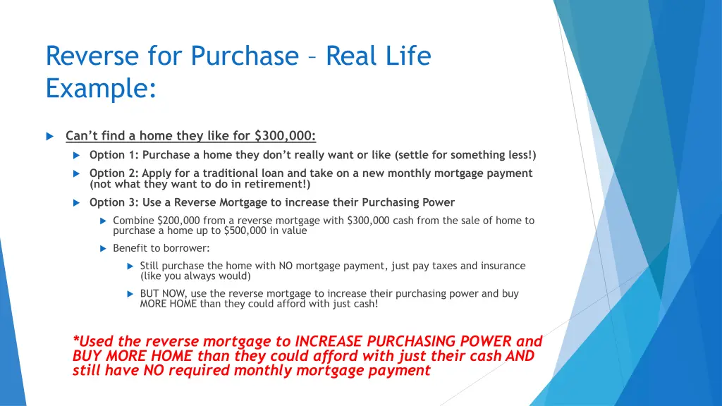 reverse for purchase real life example 2