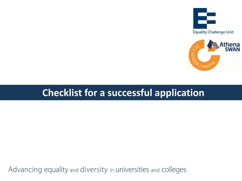 checklist for a successful application