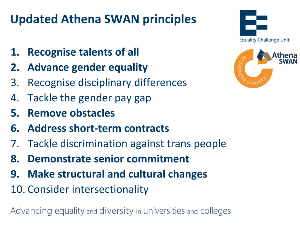 updated athena swan principles