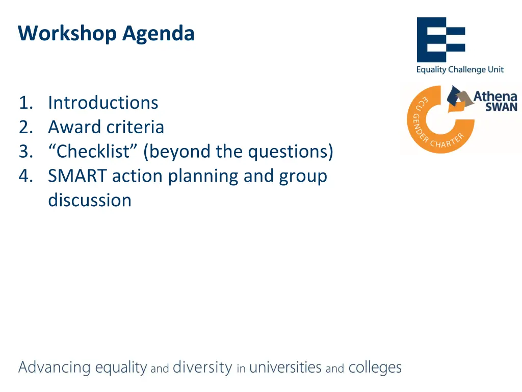 workshop agenda