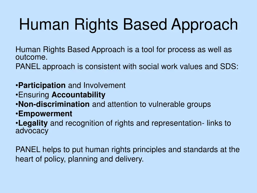 human rights based approach