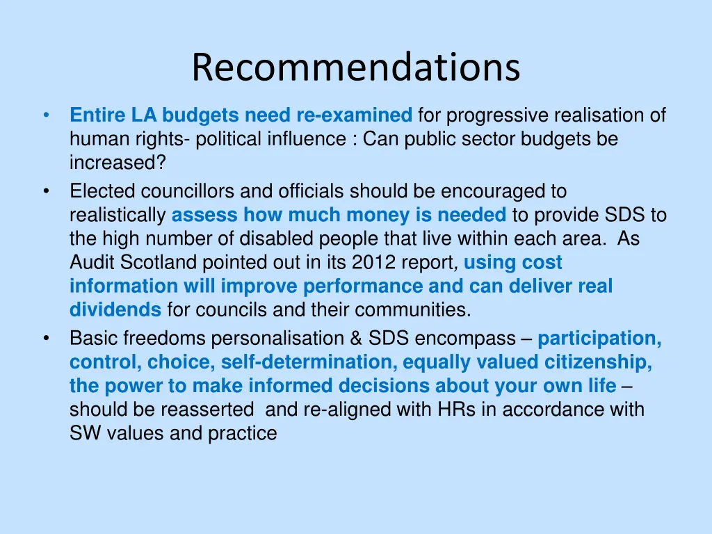 recommendations 2