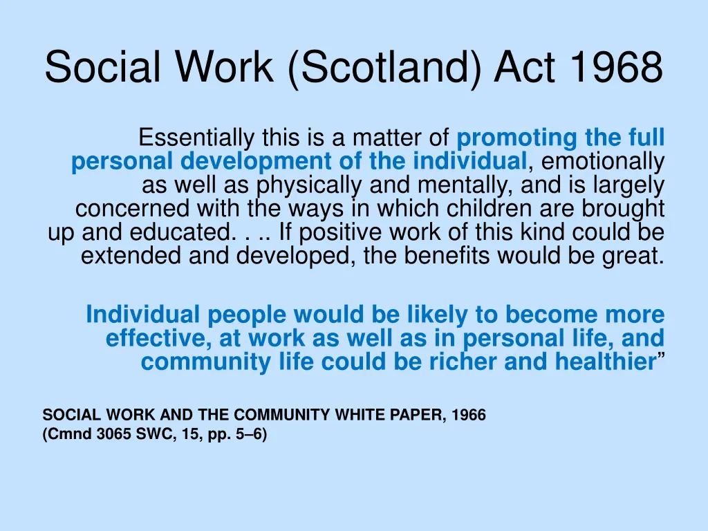 social work scotland act 1968