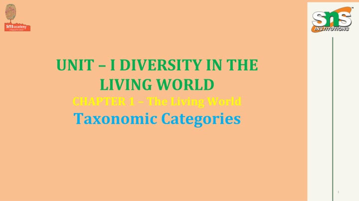 unit i diversity in the living world chapter