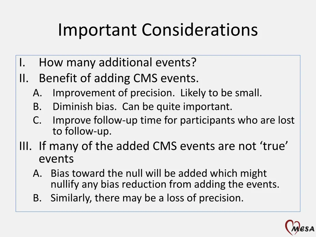 important considerations