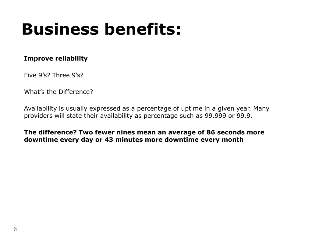 business benefits
